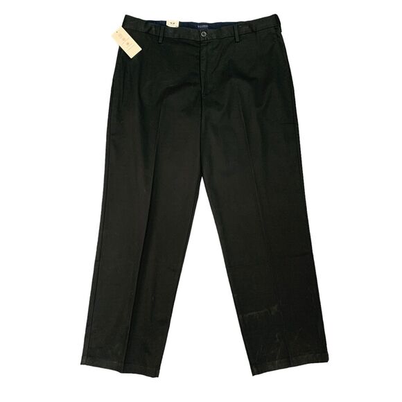 Dockers Pant Mens 38 Black Comfort Waistband Khaki Relaxed Fit Stretch Cotton - Picture 1 of 16